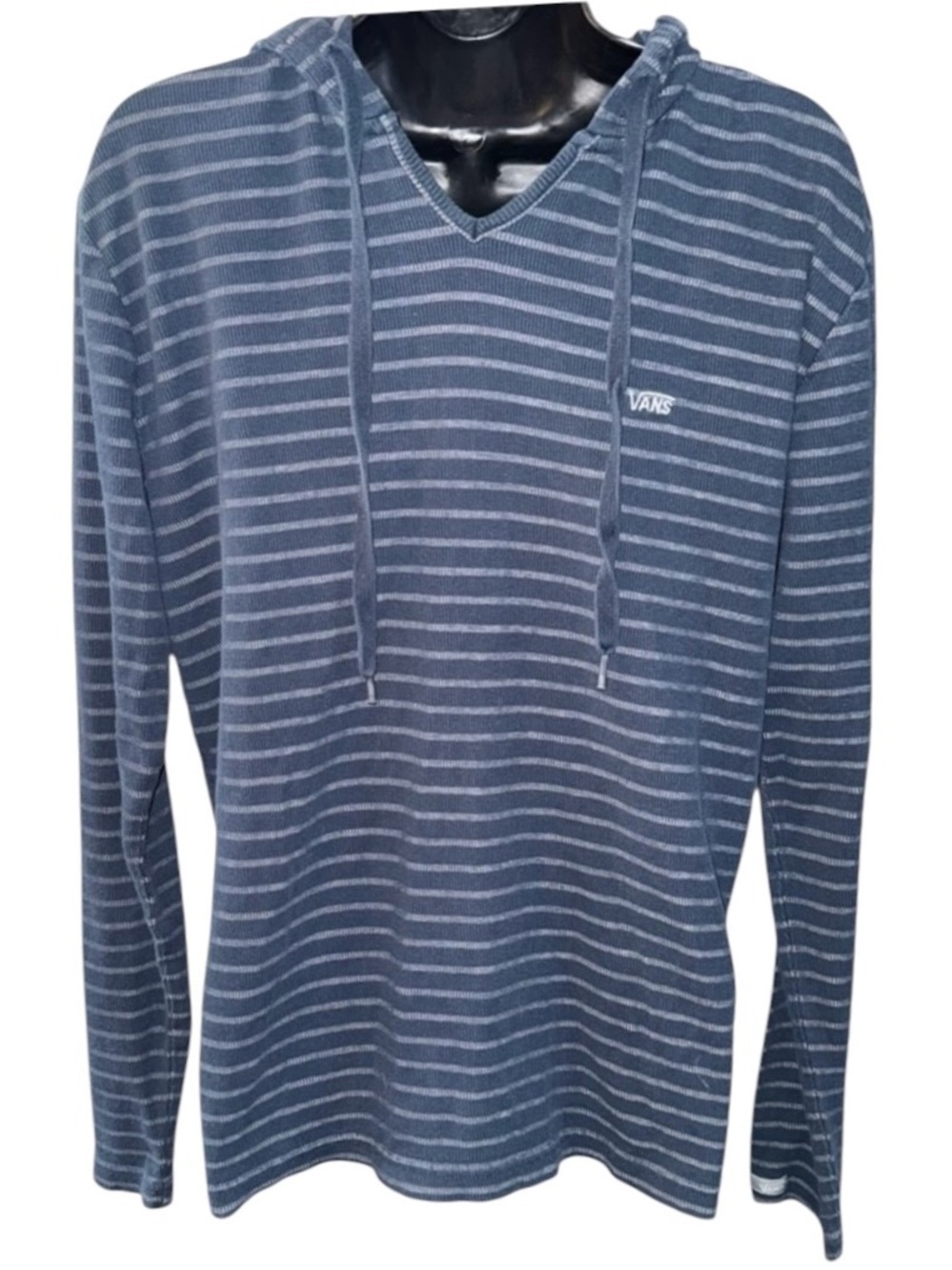 📌Vans blue striped lightweight hoodie long sleeve cotton blend men’s large